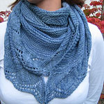 handknit neck warmer, scarf; Malabrigo Silky Merino Yarn color 414 cloudy sky