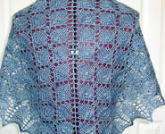 handknit lace shawl, wrap; Malabrigo Silky Merino Yarn color 414 cloudy sky