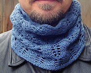handknit neck warmer, scarf; Malabrigo Silky Merino Yarn color 414 cloudy sky