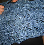 handknit lace neck warmer, scarf, shawl; Malabrigo Silky Merino Yarn color 414 cloudy sky