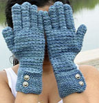 handknit mittens, gloves; Malabrigo Silky Merino Yarn color 414 cloudy sky