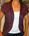 knitted bolero sweater; Malabrigo Silky Merino Yarn, color 869 cumparsita
