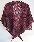 knitted lace shawl; Malabrigo silky merino color 869 cumparsita