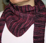 knitted kerchief; Malabrigo Silky Merino Yarn, color 869 cumparsita