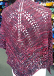 knitted lace shawl; Malabrigo Silky Merino Yarn, color 869 cumparsita