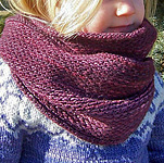 cowl neck scarf; Malabrigo Silky Merino Yarn, color 869 cumparsita