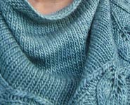 hand knit lacey scarf, kerchief; Malabrigo Silky Merino Yarn, color 411 green gray