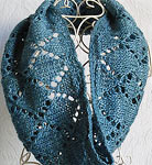 hand knit lacey cowl neck scarf;
