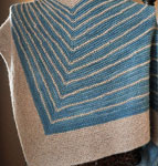 hand knit two-color diagonal wrap, shawl;