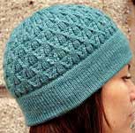 hand knit hat, cap;