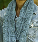 hand knit scarf; Malabrigo Silky Merino Yarn, color 411 green gray