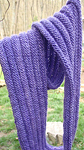 knitted ribbed scarf;Malabrigo Silky Merino Yarn, color 420 light hiacynth
