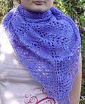 knitted kerchief, scarf;  Malabrigo Silky Merino Yarn, color 420 light hiacynth