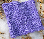 knitted cowl neck scarf;  Malabrigo Silky Merino Yarn, color 420 light hiacynth