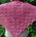 handknit lacey shawl, wrap;