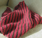 handknit striped cowl neck scarf;
