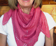 handknit scarf; Malabrigo Silky Merino Yarn, color 401 raspberry