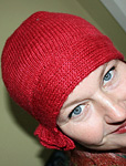 Knitted cap; Malabrigo Silky Merino Yarn, color 611 ravelry red
