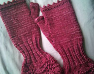 handknit fingerless mittens, gloves;