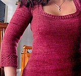 handknit pullover sweater; Malabrigo Silky Merino Yarn, color 400 rupestre