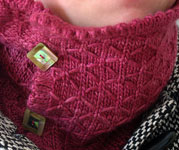 handknit colw neck scarf;