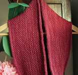 handknit garter stitch scarf; Malabrigo Silky Merino Yarn, color 400 rupestre
