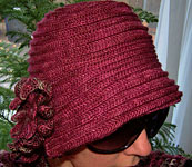 handknit bucket hat; Malabrigo Silky Merino Yarn, color 400 rupestre