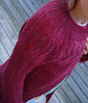 handknit crewneck cardigan sweater; Malabrigo Silky Merino Yarn, color 400 rupestre