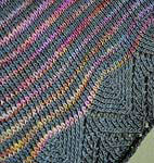 Dream Stripes lace shawl/wrap; Malabrigo Silky Merino Yarn color piedras & smoke
