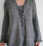 Deli open cardigan with lace edging by Martin Storey
