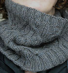 hand knit cable cowl neck scarf
