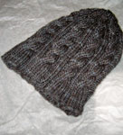 Smokey Natural cabled hat free knitting pattern