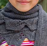 hand knit lacey scarf; Malabrigo Silky Merino Yarn color smoke