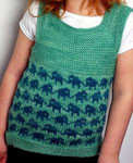 March of the Elephants hand knitted dress
