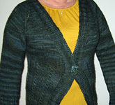 handknit cardigan, shrug; Malabrigo Worsted Merino Yarn color VAA #51