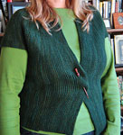 handknit shortsleeved sweater, vest; Malabrigo Worsted Merino Yarn color VAA #51