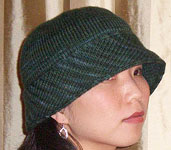 handknit brimmed hat; Malabrigo Worsted Merino Yarn color VAA #51