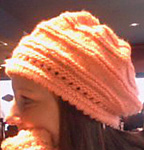 slouchy hat with picot edge free knitting pattern