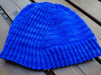 asymmetric ribbed unisex hat knit in the round