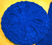Brambles cabled Beret  knit in the round free knitting pattern