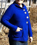 ; Malabrigo Worsted Yarn, color azul bolita #80knit cardigan jacke with pockets