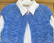 Crocheted vest; Malabrigo Merino Worsted Yarn, color bijou blue 608