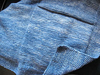 knitted blanket; Malabrigo Merino Worsted Yarn, color bijou blue 608
