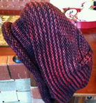 hand knit slouchy cap, hat;