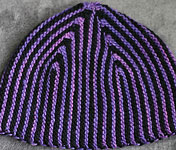 Malabrigo Worsted Merino Yarn, color purple magic, child's hat free knitting pattern