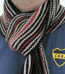 handknit striped scarf;