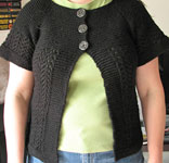 hand knit short sleeve cardigan sweater;