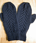 knitted mittens, gloves