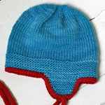 handknit child's hat, cap; Malabrigo Merino Worsted Yarn color bobby blue