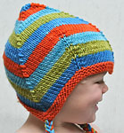 handknit child's hat, cap;  Malabrigo Merino Worsted Yarn color bobby blue